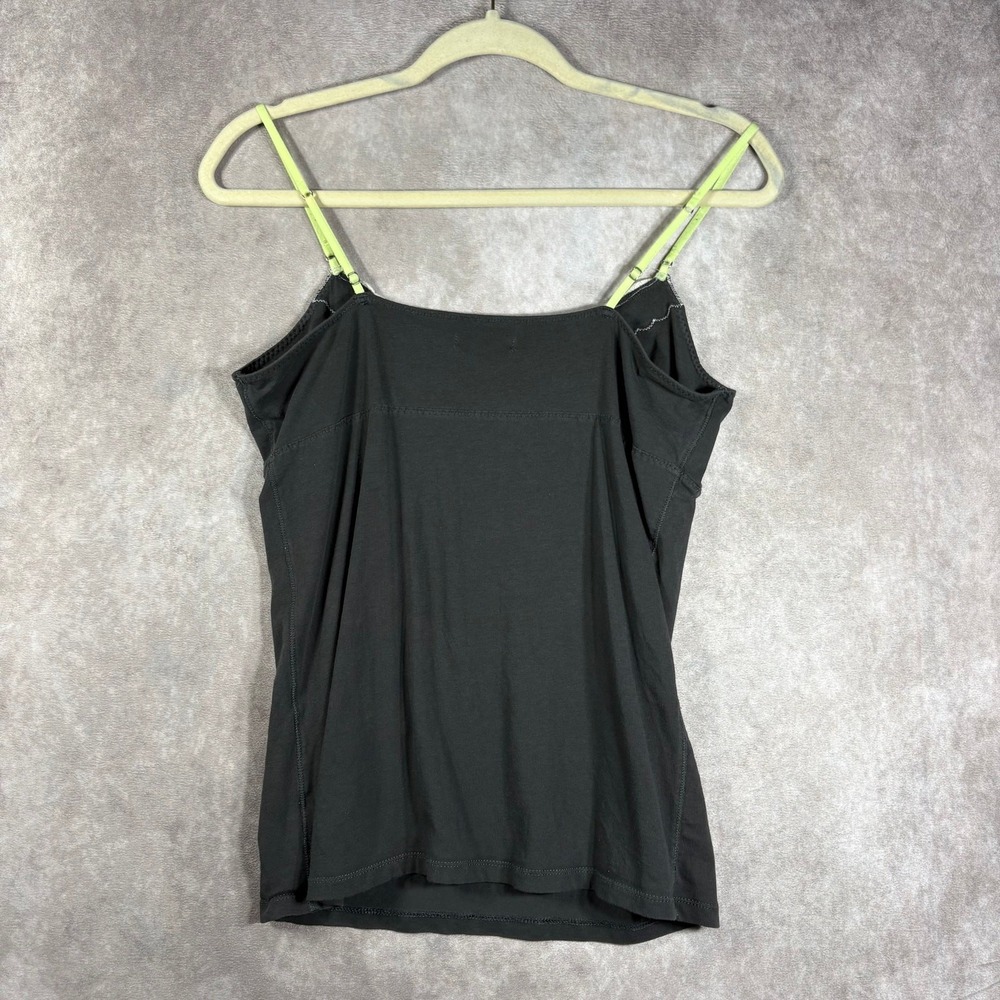 Vintage Y2K American Eagle Tank Top Womens Large Gray Lace Trim Embroidered Cami - Picture 4 of 8